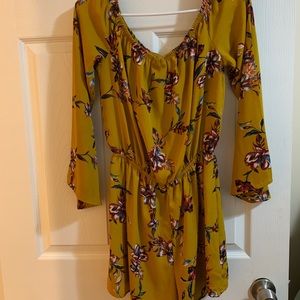 yellow floral romper